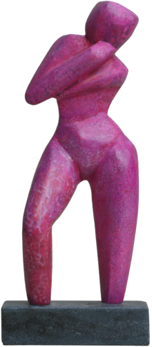 Proud woman in pink resin di Hanneke Pereboom, Scultura in vendita su Singulart