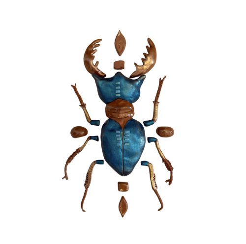 Teal scarabee by Wendy van Putten, Sculpture for Sale on Singulart