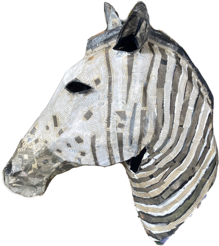 Zebra Mask 3D Sculpture van X Harkrader, Beeldhouwwerk te koop op Singulart