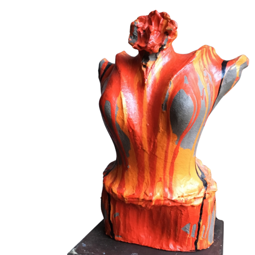 Fleur de cochon ... la femme à la tête en fleur de cochon de Paul Yves POUMAY, Escultura a la venta en Singulart