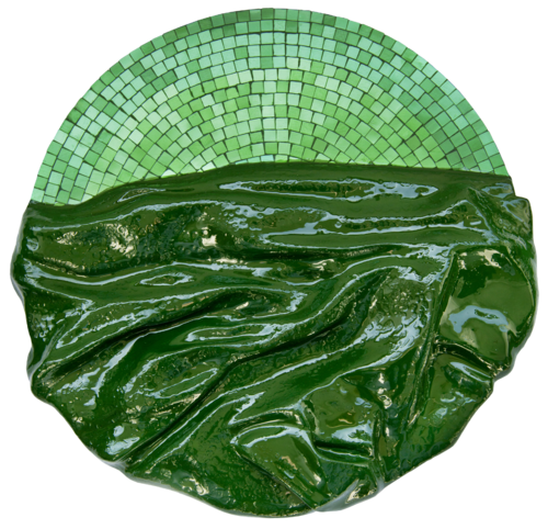 Emerald mosaic. 3D textured. de Svetlana Saratova, Escultura a la venta en Singulart