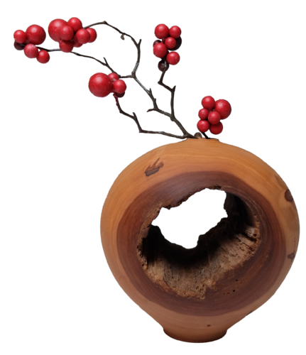 Zweigvase aus Birnbaum Holz di Klaus Kirchner, Decorazioni in vendita su Singulart