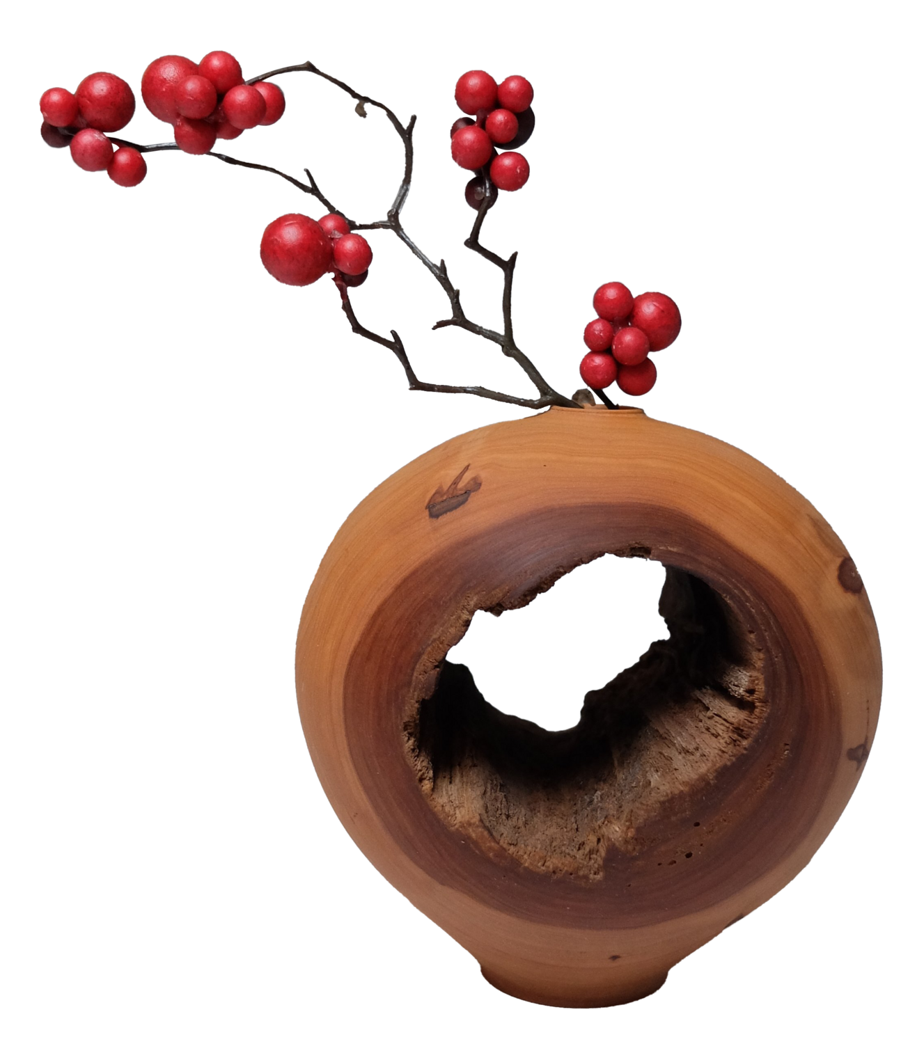 Zweigvase aus Birnbaum Holz Klaus Kirchner