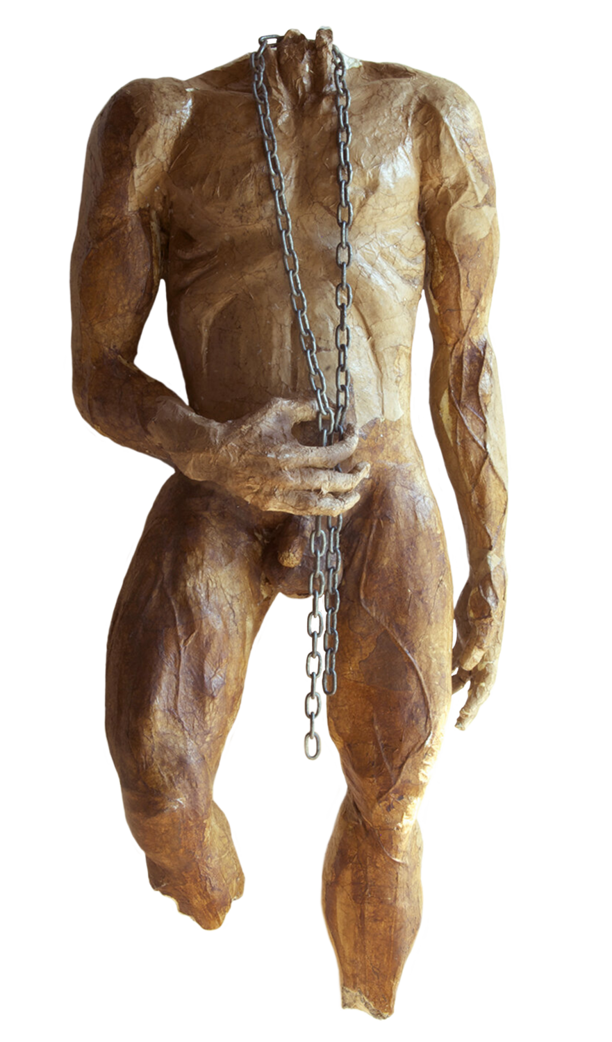 Schiavo contemporaneo di matteo volpati (2009): Scultura a Legno, Acciaio -  SINGULART