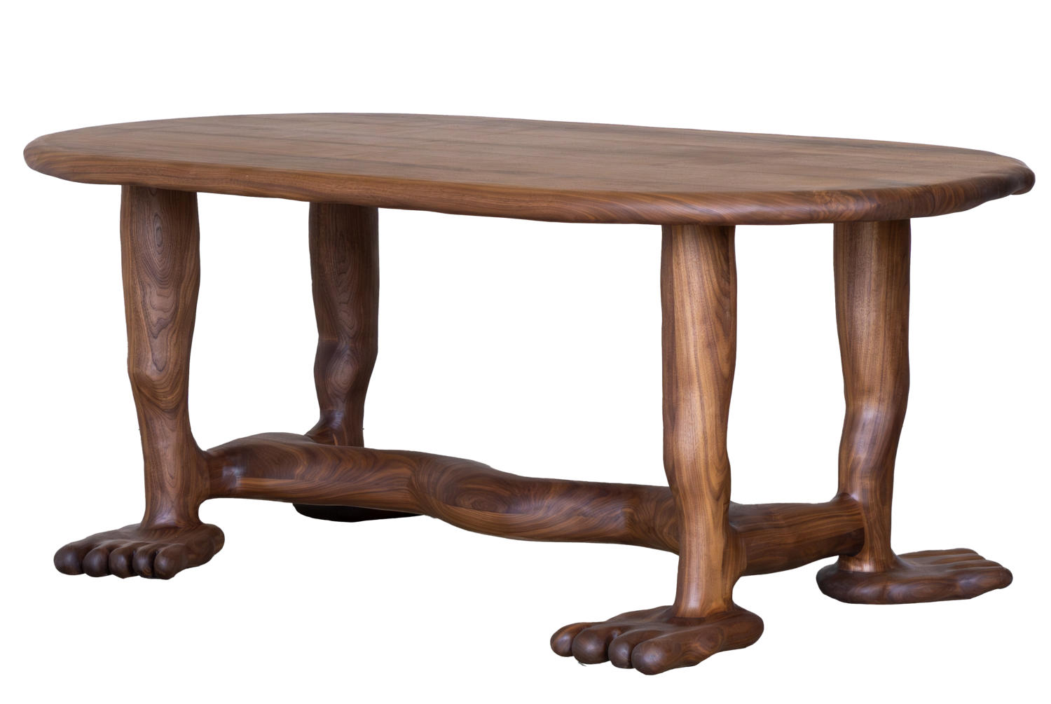 The Leg Dining Table Sculptural Table in Walnut Wood de Alexander