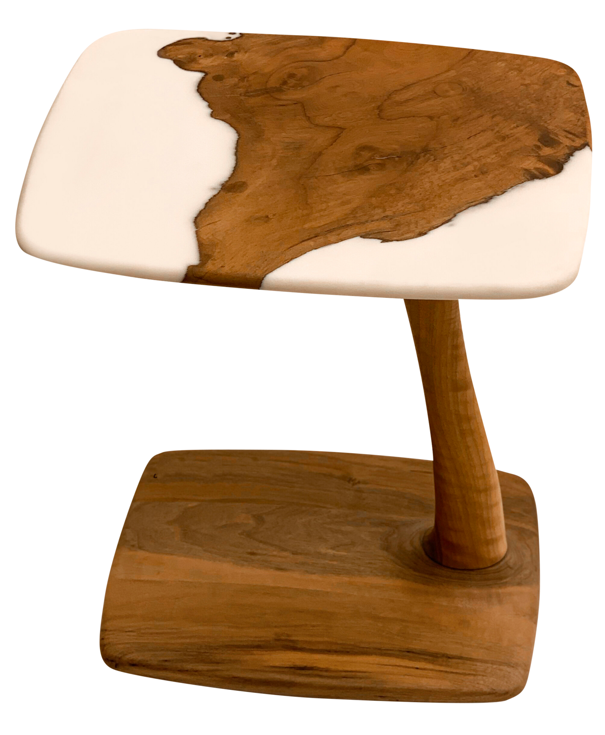 Walnut white Epoxy Resin CTable , Sofa table , coffee table by M Yavuz