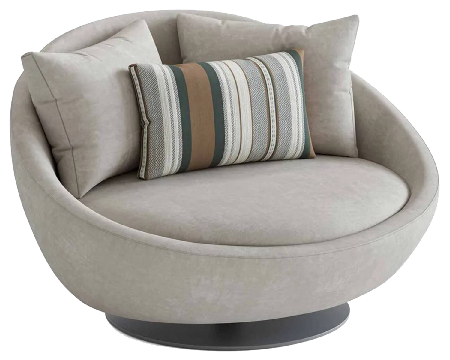 Arte 360 Swivel Armchair by Lazzoni (N.D) Seating Textile, Steel