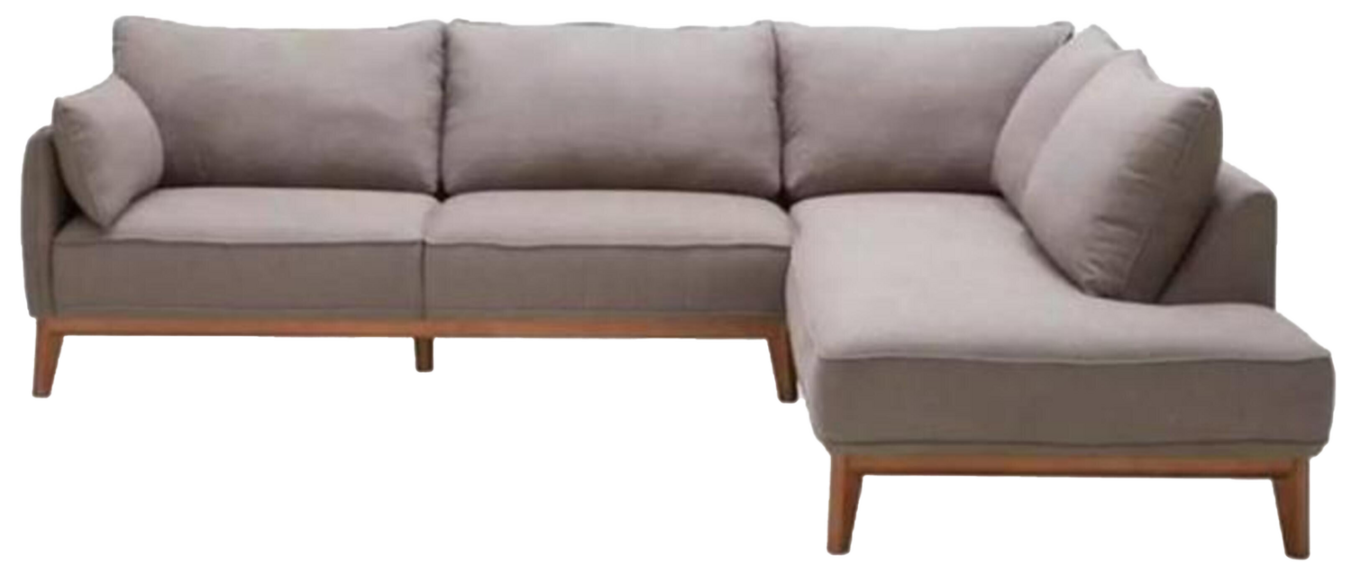 Grey Corner Sofa by Woodsology (N.D) Seating Textile SINGULART