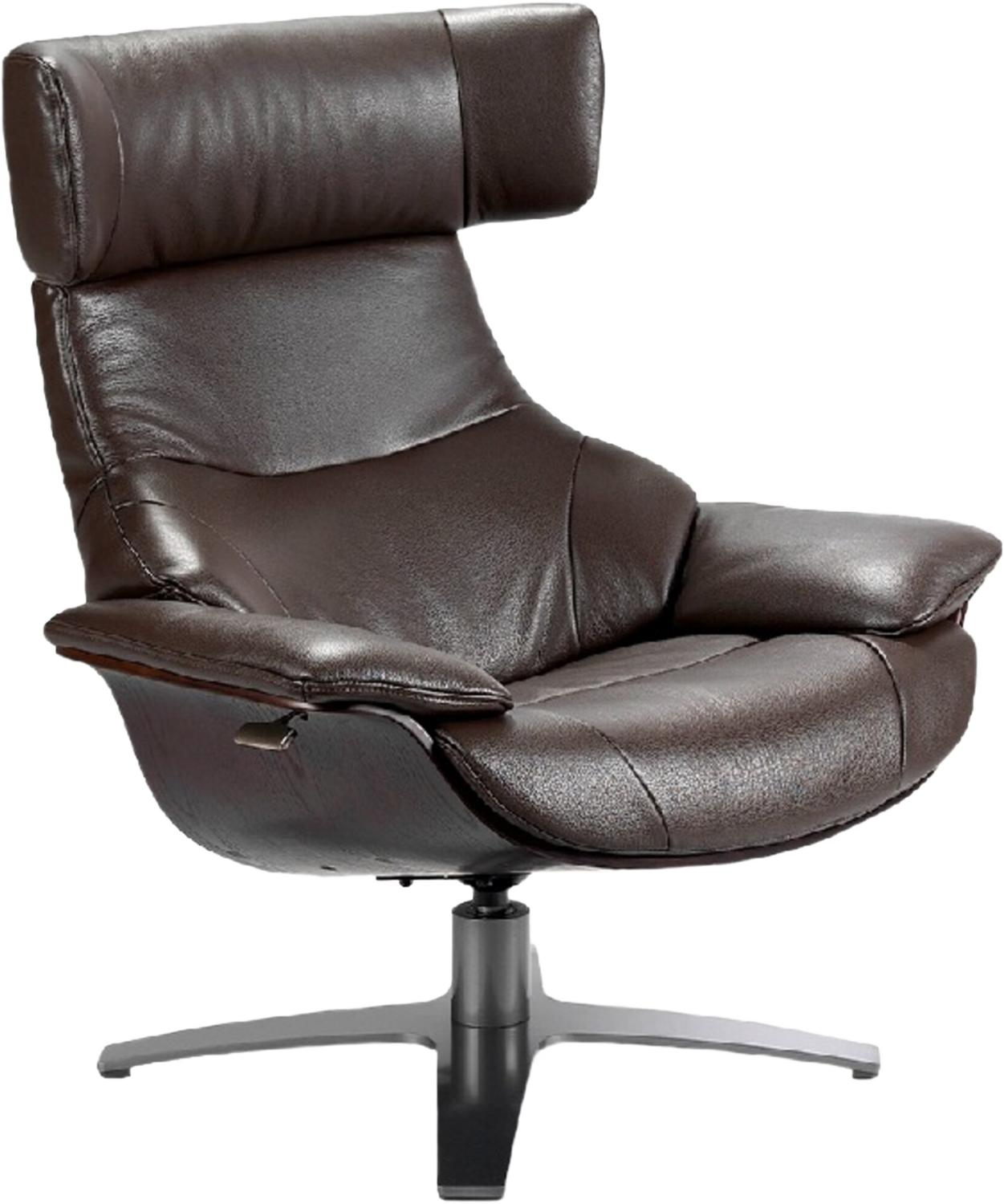 SWIVEL ARMCHAIR UPHOLSTERED IN LEATHER WITH RELAX MECHANISM by Angel