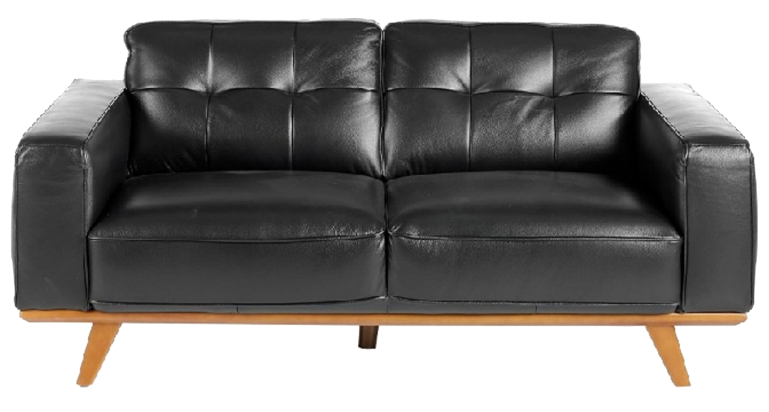 2SEATER SOFA UPHOLSTERED IN QUILTED LEATHER by Angel Cerdá (N.D) Seating Wood, Leather