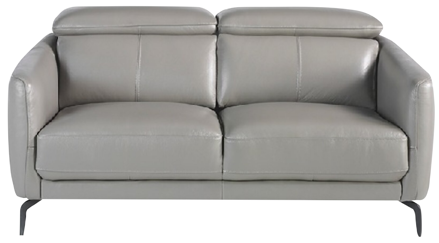 2SEATER SOFA UPHOLSTERED IN LEATHER WITH BLACK STEEL LEGS by Angel Cerdá (N.D) Seating Steel