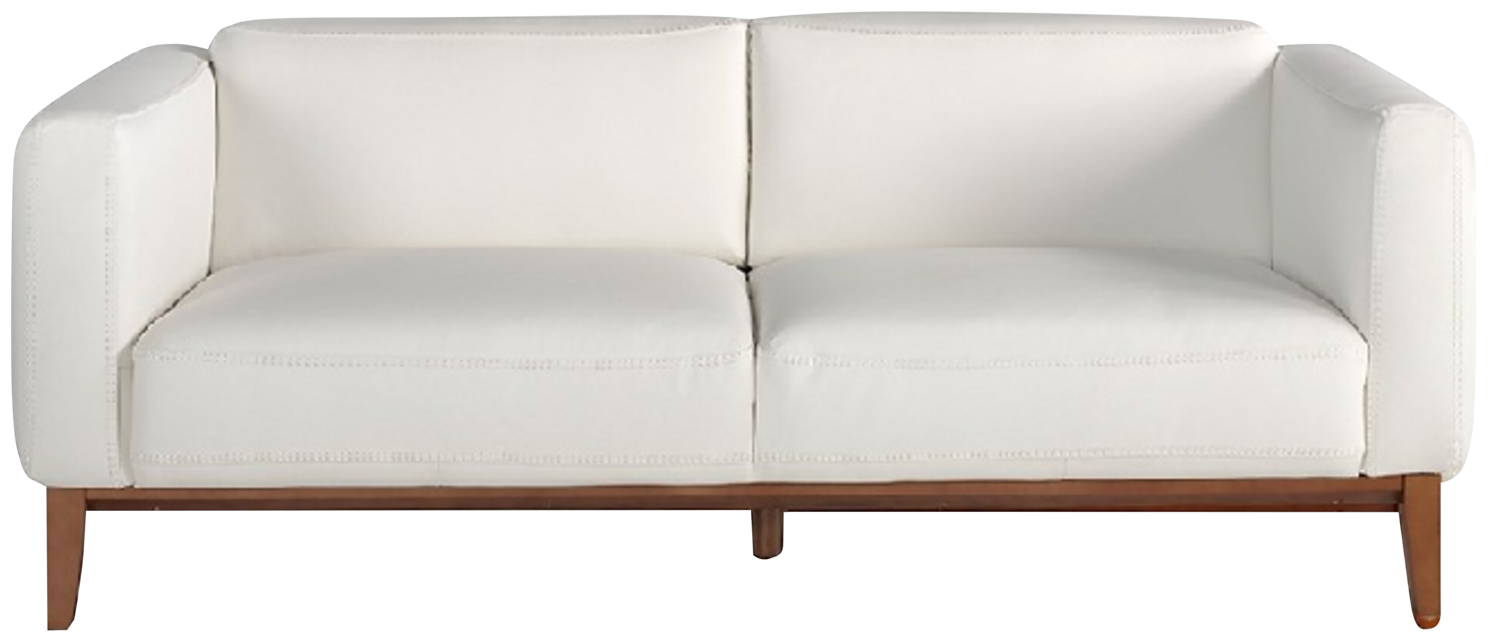 3SEATER SOFA UPHOLSTERED IN LEATHER WITH WALNUT WOOD STRUCTURE by Angel Cerdá (N.D) Seating