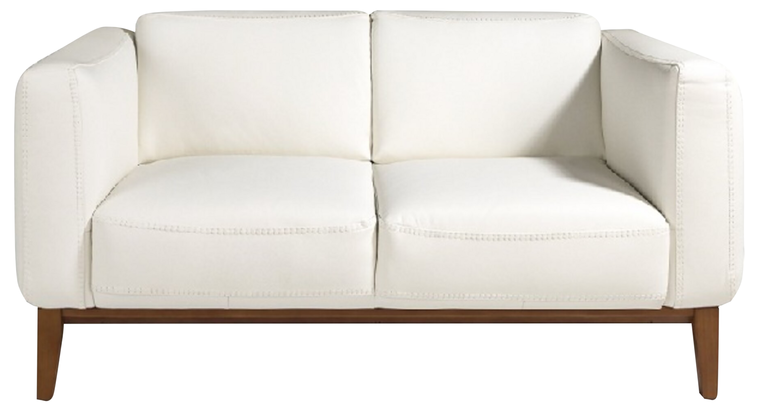 2SEATER SOFA UPHOLSTERED IN LEATHER WITH WALNUT WOOD STRUCTURE by