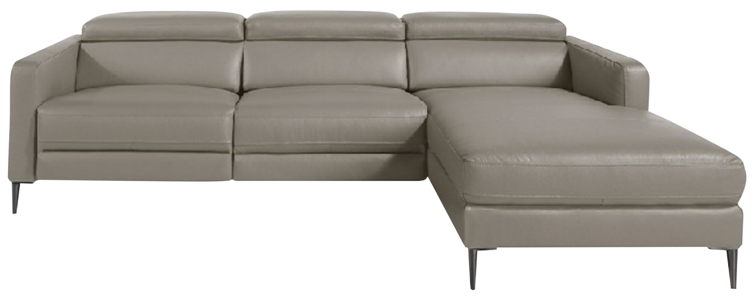 CHAISE LONGUE SOFA UPHOLSTERED IN LEATHER WITH ELECTRIC RELAX MECHANISM
