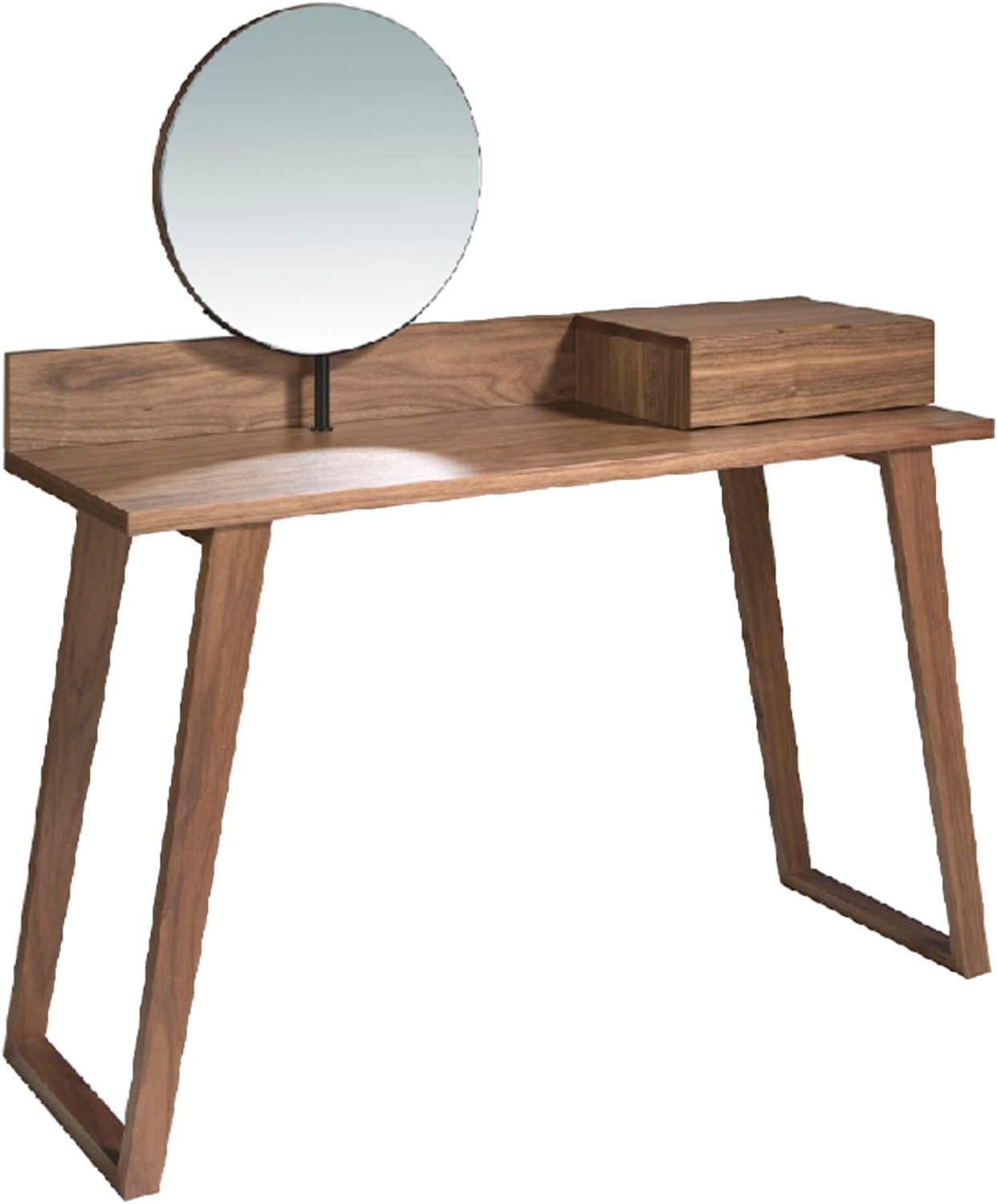 WALNUT WOODEN DRESSING TABLE WITH SWIVEL MIRROR by Angel Cerdá (N.D) Tables Wood, Glass