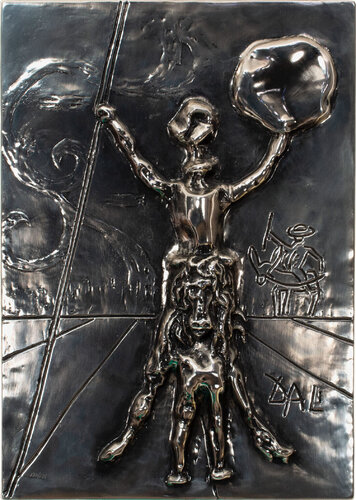 Don Quixote [Silver] Bas Relief w/ Case, List Price $8,500 par Salvador Dalí, Sculpture en vente sur Singulart