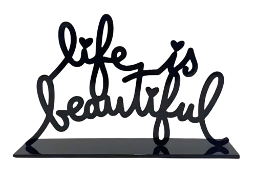 Life is Beautiful (Black - 2022) by Mr. Brainwash, Sculpture for Sale on Singulart