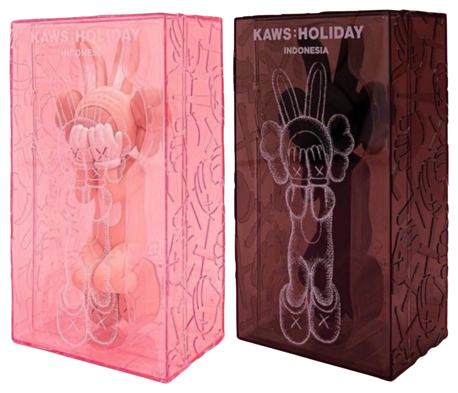 HOLIDAY INDONESIA - Figure Set of 2 (Pink and Black) KAWS Skulptur zu verkaufen
