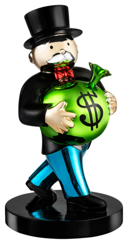 Monopoly Holding $ Bag (Close to Heart) di Alec Monopoly, Scultura in vendita su Singulart