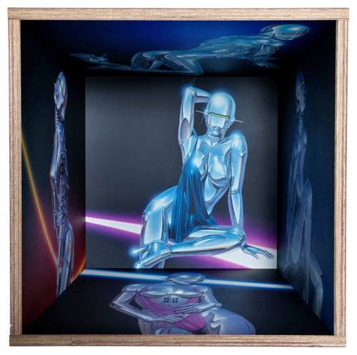 SQUARE SHELF SEXY ROBOT BY KARIMOKU van Hajime Sorayama, Beeldhouwwerk te koop op Singulart