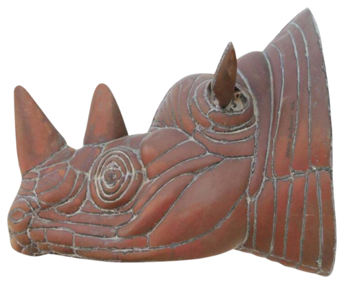 Modern Abstract Rhino Head Metal Sculpture von Sergio Bustamante, Skulptur kaufen auf Singulart