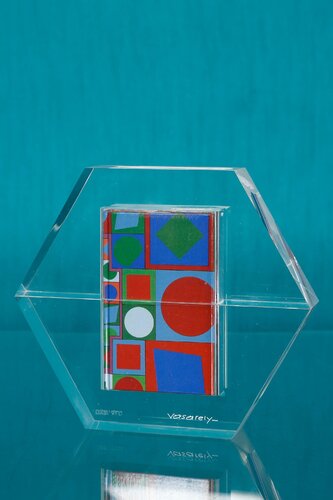Victor VASARELY - Hexagone - Hand-Signed Sculpture 1988/Handsigned and Dated / Op Art by Victor Vasarely, Sculpture for Sale on Singulart
