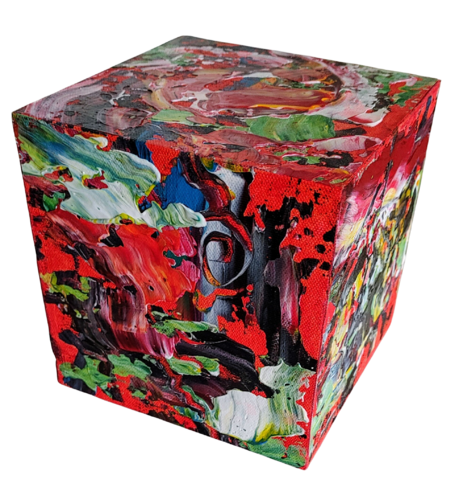 rotation cube abstract dimension by Klaus Angeli, Sculpture for Sale on Singulart