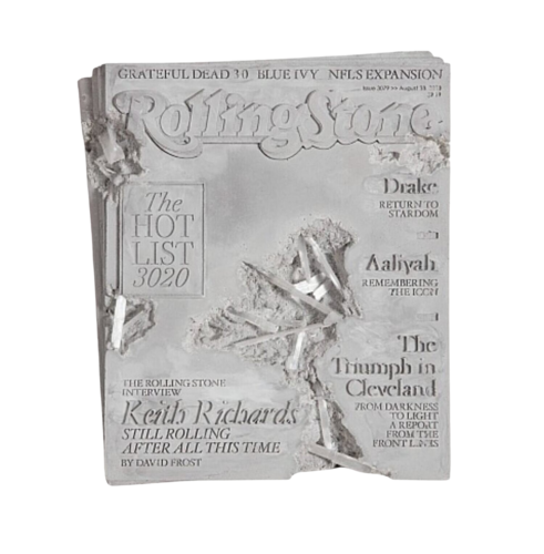 Volcanic Ash Eroded Rolling Stone Magazine by Daniel Arsham, Sculpture for Sale on Singulart