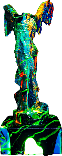 Victory of Samothrace black progressive multipaint van Antoni Dragan, Beeldhouwwerk te koop op Singulart