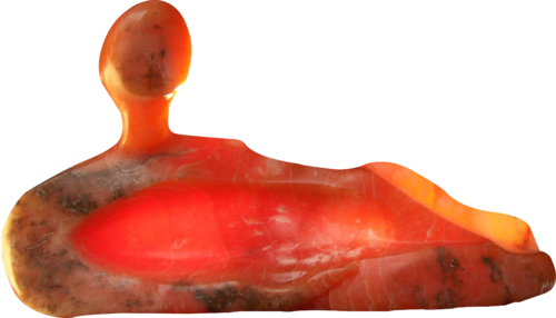 Henry's Lover (Orange Alabaster) di Jo Moore, Scultura in vendita su Singulart