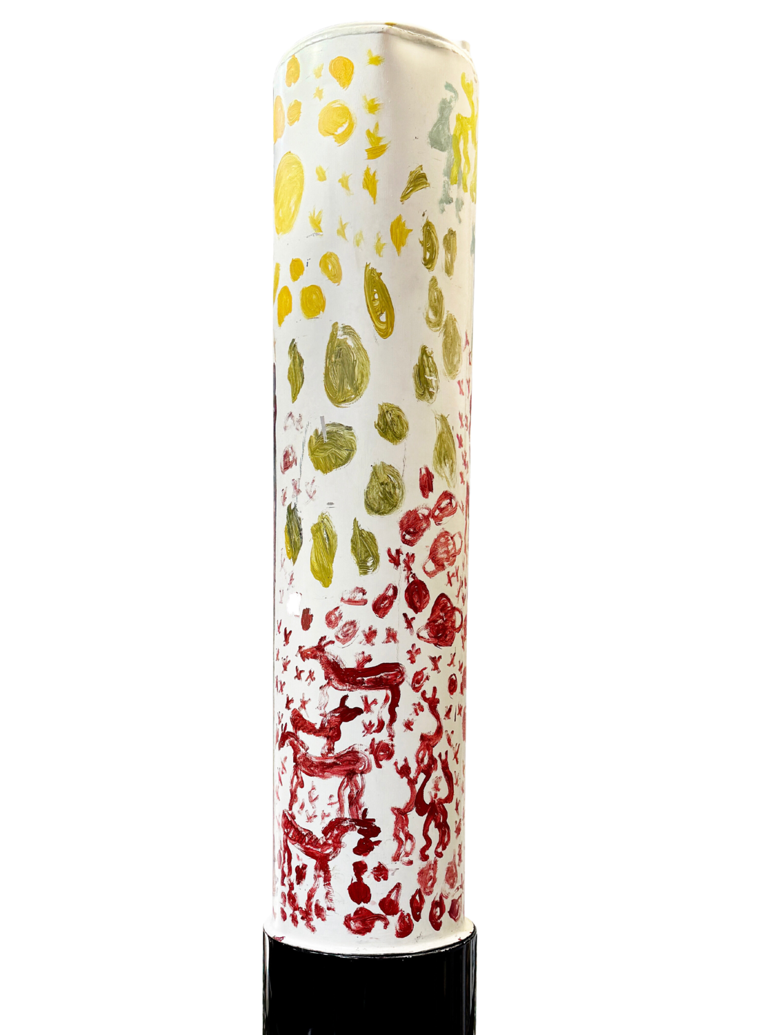 Urban Totem (original mixed media painted on found water tank) Purvis Young Skulptur zu verkaufen