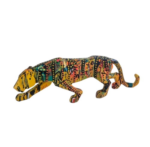 La force - sculpture panthère pop art colorée von ÂME SAUVAGE, Skulptur kaufen auf Singulart