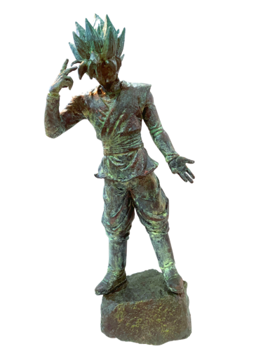 Sculpture GOKU BLACK vert de gris/ Figurine Dragon ball relookée von Gilles Pierre, Skulptur kaufen auf Singulart