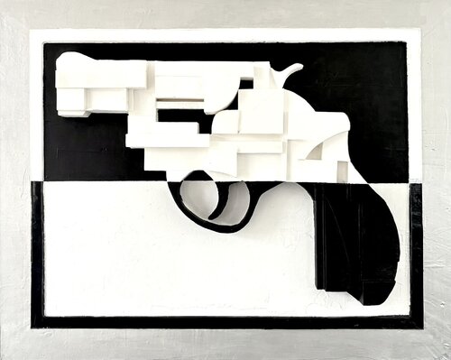 Revolver (Black/ White) di Robert Tietz, Scultura in vendita su Singulart