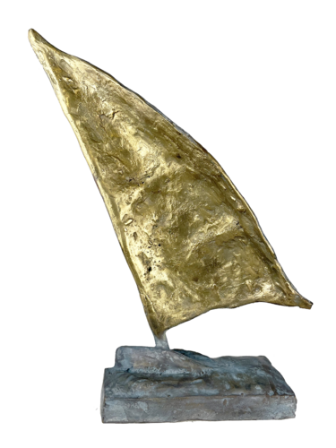 Le petit voilier bleu et doré... 6/8 (Esprit voile 2016) van Olivier Messas, Beeldhouwwerk te koop op Singulart