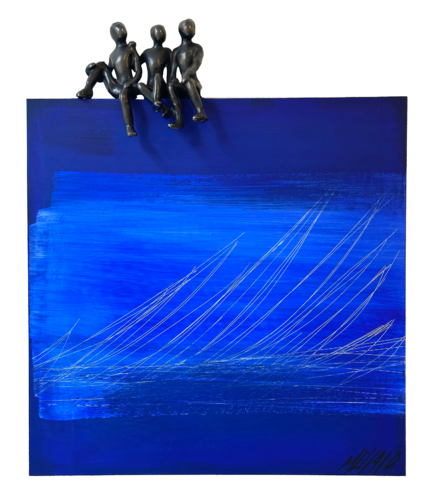 Les 3 petits matelots...  (série : Terre d’enfants 2023) van Olivier Messas, Beeldhouwwerk te koop op Singulart