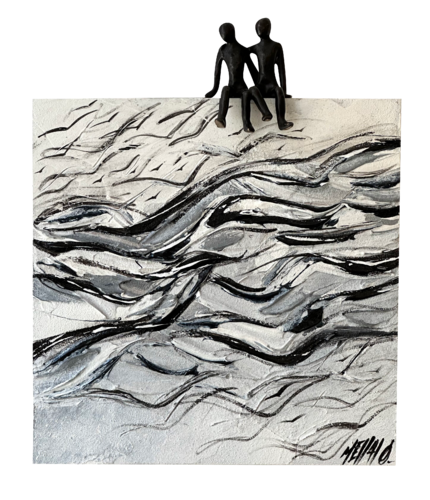 Un bout de chemin à deux...  (série : Terre d’enfants 2023) van Olivier Messas, Beeldhouwwerk te koop op Singulart