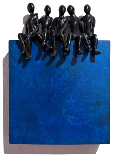 Les meilleurs amis... [BLOC BLEU]  (série : Terre d’enfants 2024) van Olivier Messas, Beeldhouwwerk te koop op Singulart