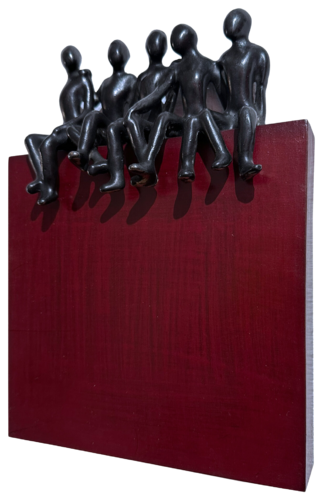 Les meilleurs amis... [BLOC ROUGE]  (série : Terre d’enfants 2024) de Olivier Messas, Escultura a la venta en Singulart