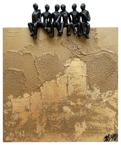 La famille en or...  (série : Terre d’enfants 2024) von Olivier Messas, Skulptur kaufen auf Singulart