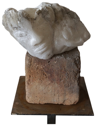 Orpheus und Eurydike, Weißer Alabaster/Ziegelstein, Urheberrecht Katharina Kretschmer de Katharina Kretschmer, Escultura a la venta en Singulart