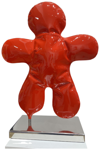  Petit bonhomme rouge laqué F2 van Henri Iglesis, Beeldhouwwerk te koop op Singulart