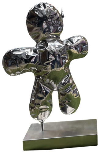 Petitbonhomme mirror polished stainless steel F3 van Henri Iglesis, Beeldhouwwerk te koop op Singulart