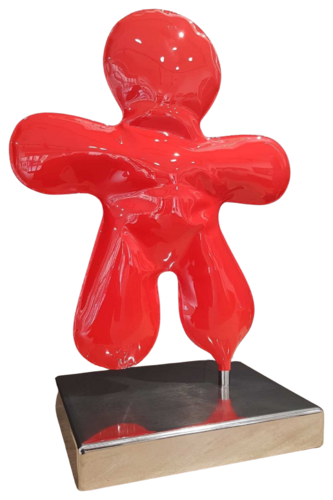 Petit Bonhomme rouge laqué f1 van Henri Iglesis, Beeldhouwwerk te koop op Singulart