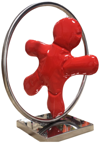 Petitbonhomme rouge anneau  van Henri Iglesis, Beeldhouwwerk te koop op Singulart