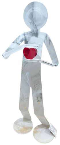 Flexo Give your love cloudy blanc par Zed, Sculpture en vente sur Singulart