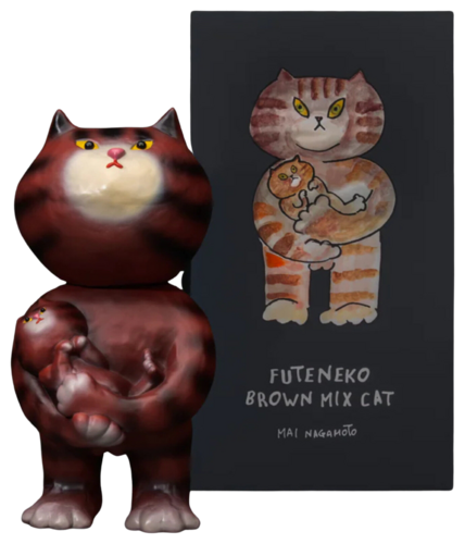 Futeneko / Brown Mix Cat van Mai Nagamoto, Beeldhouwwerk te koop op Singulart