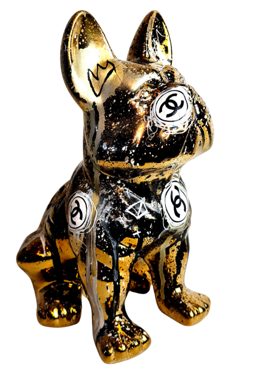 Sculpture Bulldog Graffiti Pop Art Chanel Or Unique Priscilla Vettese