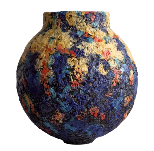 Resonance 1 - Abstract Painted Vessel van Natalia Tykhoniuk, Beeldhouwwerk te koop op Singulart