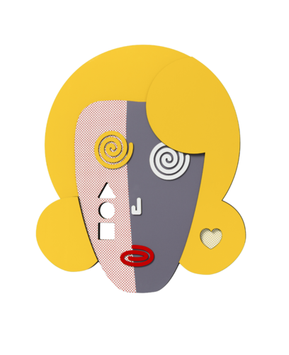 Zion Ezri - Pop Lady - 3D wall sculpture par Art Time Gallery, Sculpture en vente sur Singulart